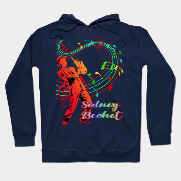 A Man With Saxophone-Sidney Bechet Hoodie by Mysimplicity.art